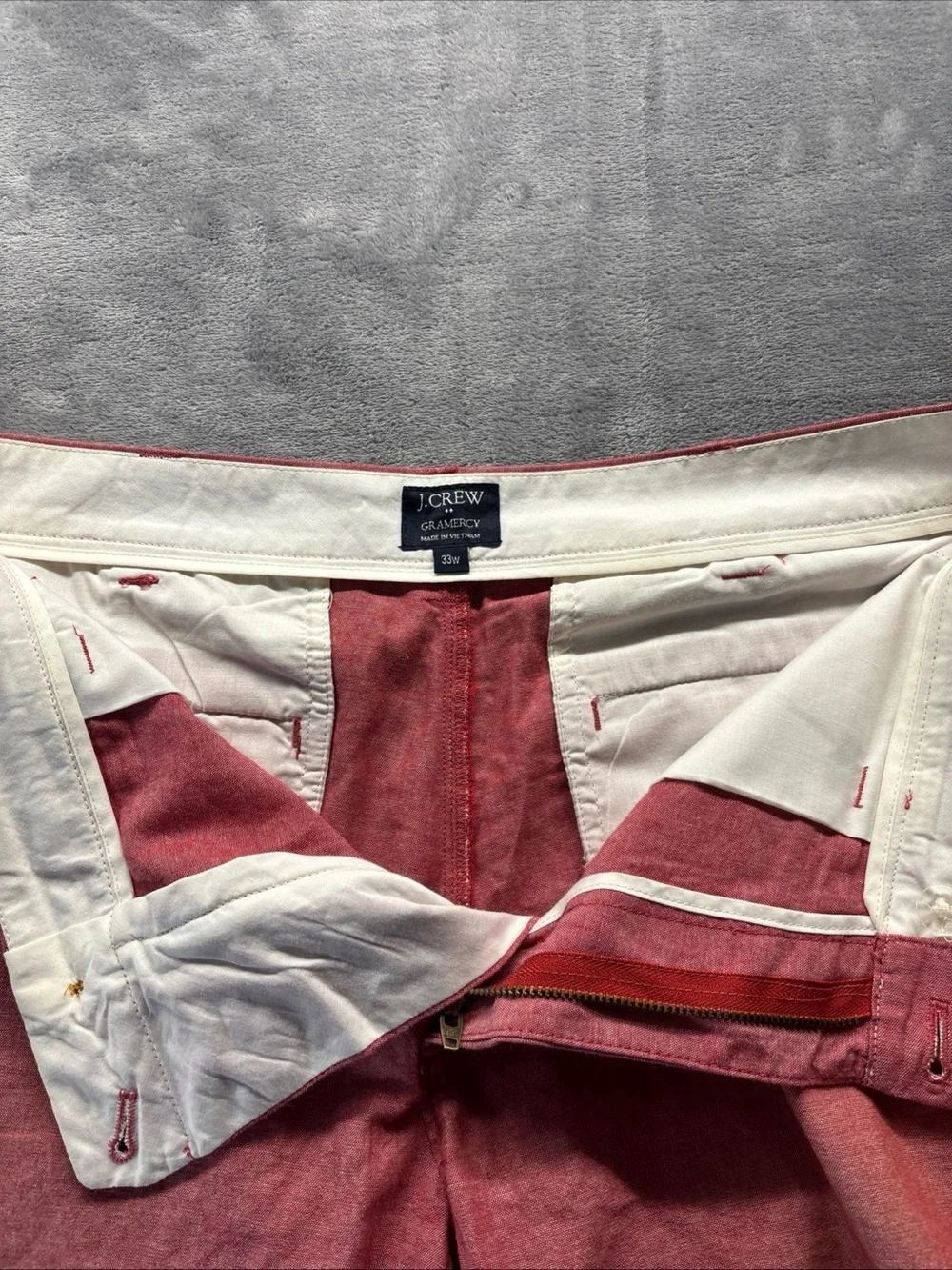 J. Crew Pink-light red Linen-Blend Bermuda Shorts men’s 33W 9 in in seam